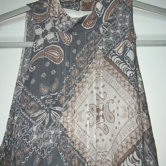 Intimately FREE PEOPLE Beaux Boho Mini Dress Tunic Top Halter Sleeveless Size M - Picture 4 of 6